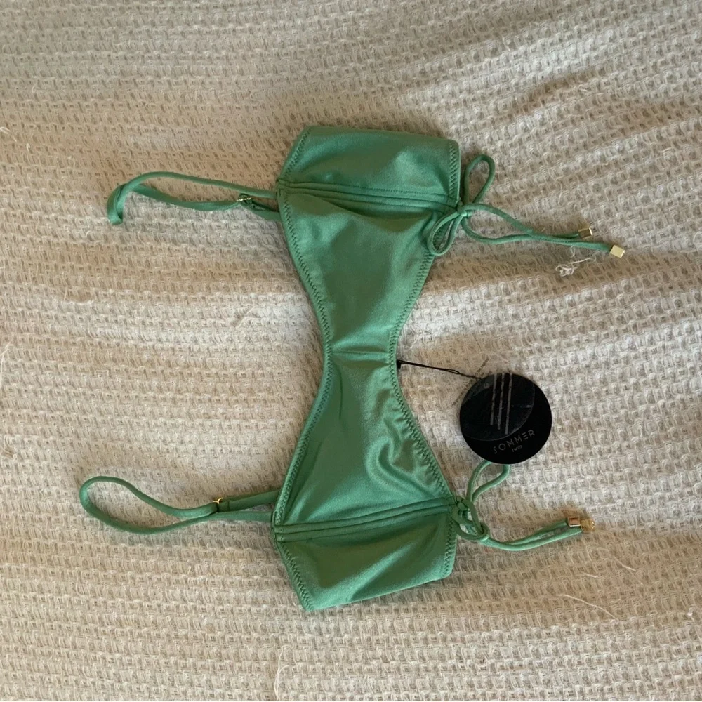 Revolve x Sommer Swim Bea Maltese Green Bralette Crop Swim Bikini Top NWT XS - Picture 5 of 7